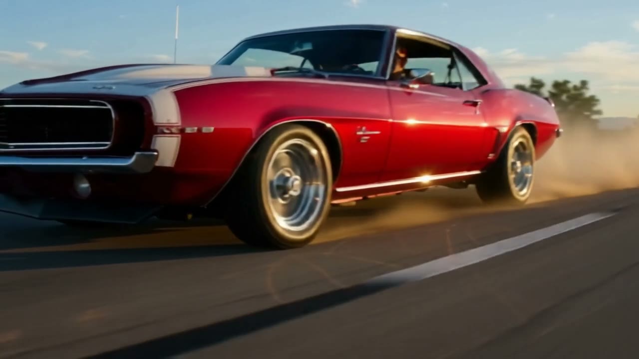 Muscle car still from BrightReelsMedia video